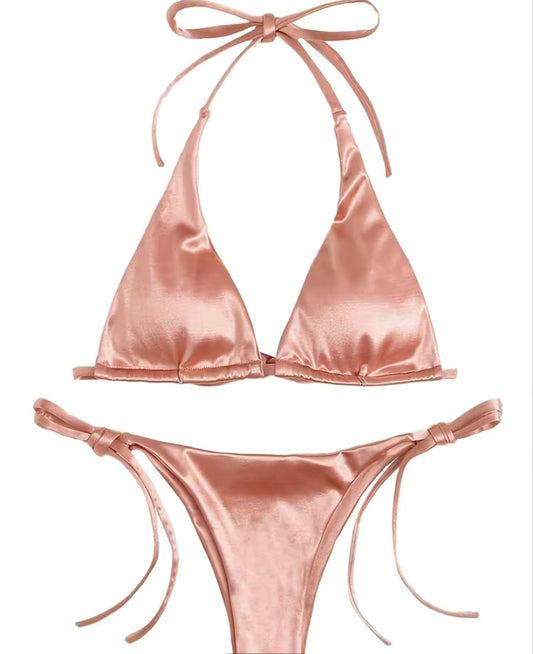 Rose Gold Goddess satin set